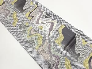 縞に変わり流水模様織出し袋帯